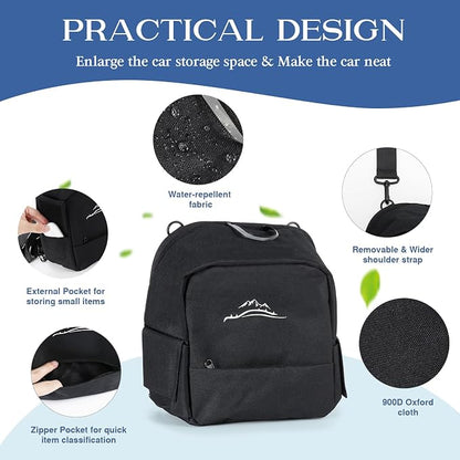 Trunk Organizer Multifunction Backpack, Upgrade Design Trunk Cubby Storage bag, Cargo Side Pocket Backseat Organizer For Toyota RAV4 accessories 2019-2025, Shopping, Camping Black, 1 pc