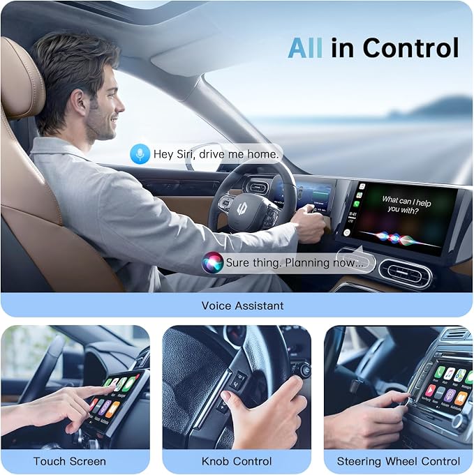 Wireless CarPlay Adapter for Apple CarPlay, Easy to Upgrade Wired CarPlay to Wireless, Instant Connectivity, Super Mini Car Play Dongle for iPhone Fit for Cars with Built-in CarPlay (Black)