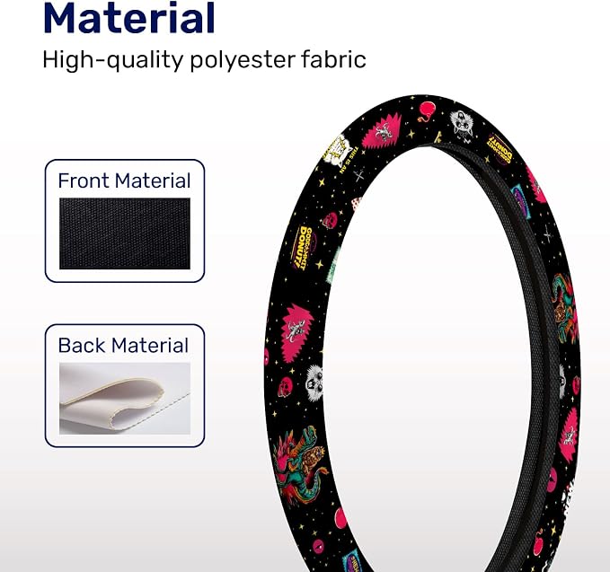 GENANY Royal Cat Steering Wheel Cover, Non Slip Polyester Car Wheel Protector for Car SUV Truck, Universal 15 Inch