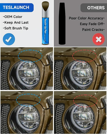 Touch Up Paint Compatible with Jeep Exact Match Touch Up Paint Car Scratch Repair (Sarge Green(PGG) Compatible with Most Models)