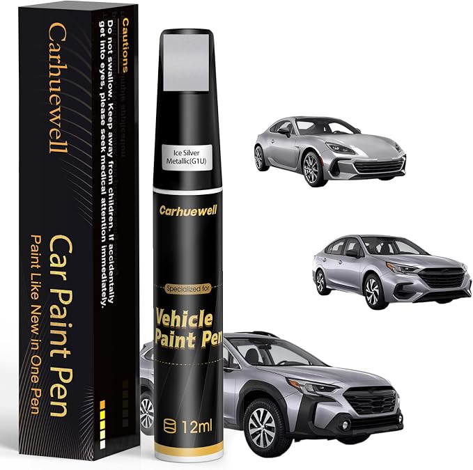 Ice Silver Metallic(G1U) Touch Up Paint Compatible with SUBARU, Exact Match Car Paint Pen Automotive Scratch Repair Remover Kit Quick & Easy Solution for Vehile Chips and Nicks