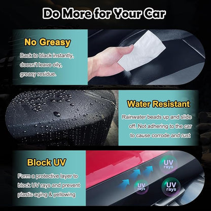 Car Trim & Plastic Restorer for Refreshing Faded Plastic, Leather, Vinyl & Rubber Trim with Polish, Black Plastic Restorer Automotive Shiny Stuff, Black Car Exterior & Interior Care-200ml