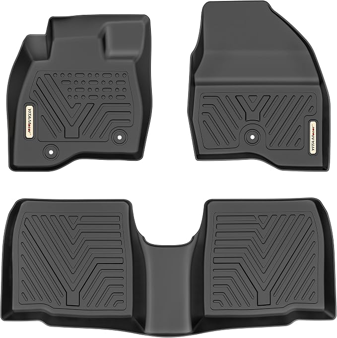 YITAMOTOR Floor Mats Compatible with 2015-2019 Ford Explorer Without 2nd Row Center Console, Custom Fit Floor Liners 1st & 2nd Row All- Weather Protection,Black