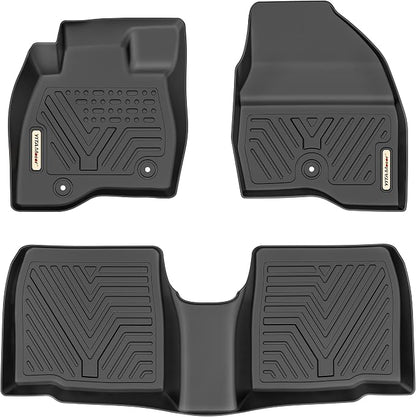 YITAMOTOR Floor Mats Compatible with 2015-2019 Ford Explorer Without 2nd Row Center Console, Custom Fit Floor Liners 1st & 2nd Row All- Weather Protection,Black
