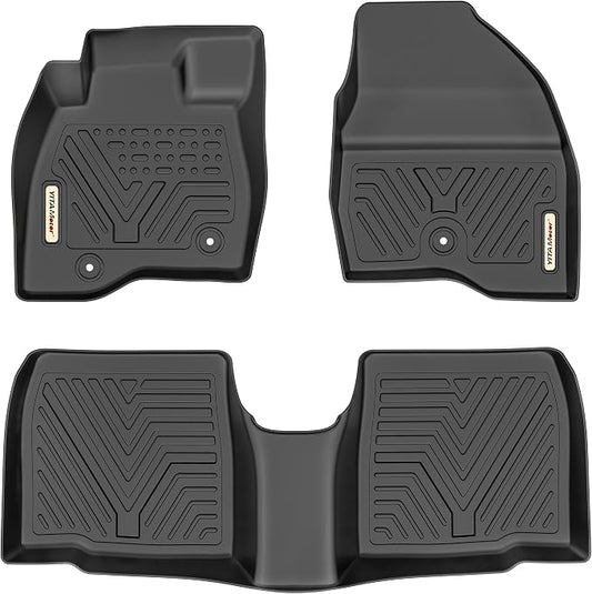 YITAMOTOR Floor Mats Compatible with 2015-2019 Ford Explorer Without 2nd Row Center Console, Custom Fit Floor Liners 1st & 2nd Row All- Weather Protection,Black