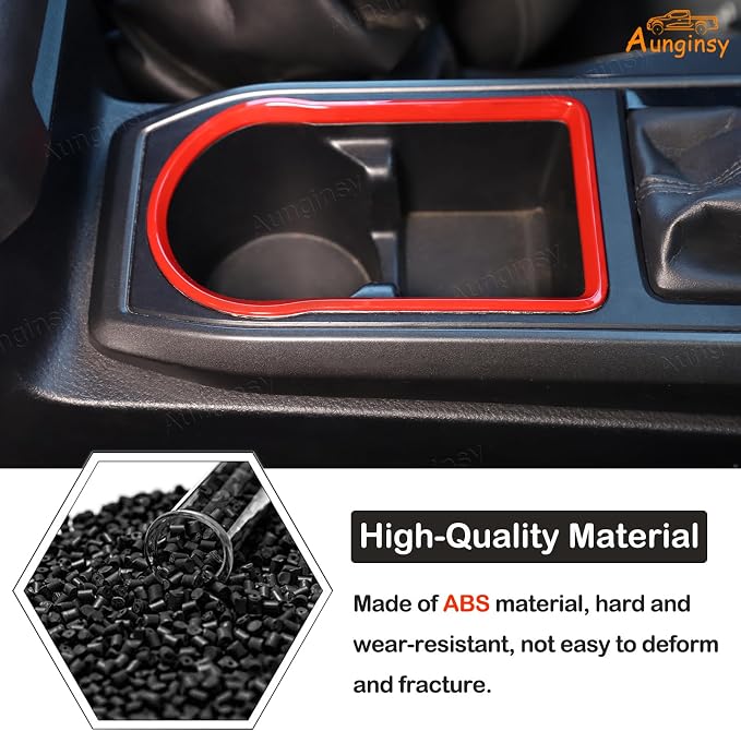 Aunginsy Car Gear Shift Panel Cup Holder Trim Ring Compatible with Toyota Tacoma 2016-2023 Truck Center Console Gear Shifter Cup Holder Panel Decorative Frame Protection Cover ABS Interior Accessories