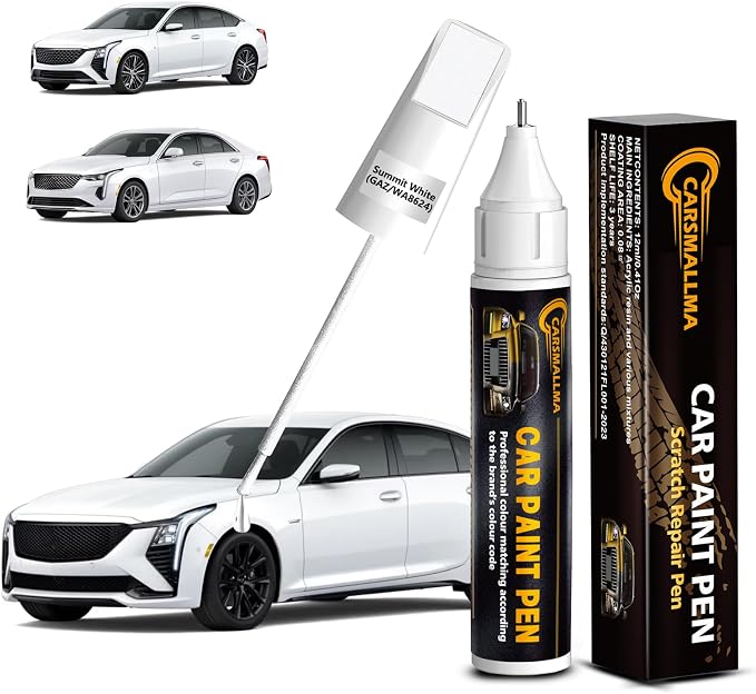 Summit White(GAZ/WA8624) Car Touch Up Paint for Cadillac, Color Accurate Car Paint Scratch Repair Pen Kit Quick & Easy Fix Vehicle Chips and Automotive Nicks Scuff
