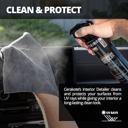 CERAKOTE Rapid Ceramic Interior Detailer and Protectant (28 fl oz.) – Quick and Easy – Multi-Surface Safe – Interior Car Cleaner Spray – Dry to the Touch – Clean and Protect Your Car, Truck, or SUV