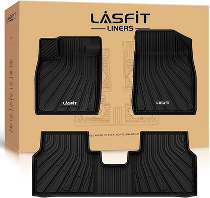 LASFIT Floor Mats Fit for Volkswagen ID.4 2021-2026, Custom Fit TPE All Weather Waterproof Floor Liners 1st & 2nd Row Car Mats, Black