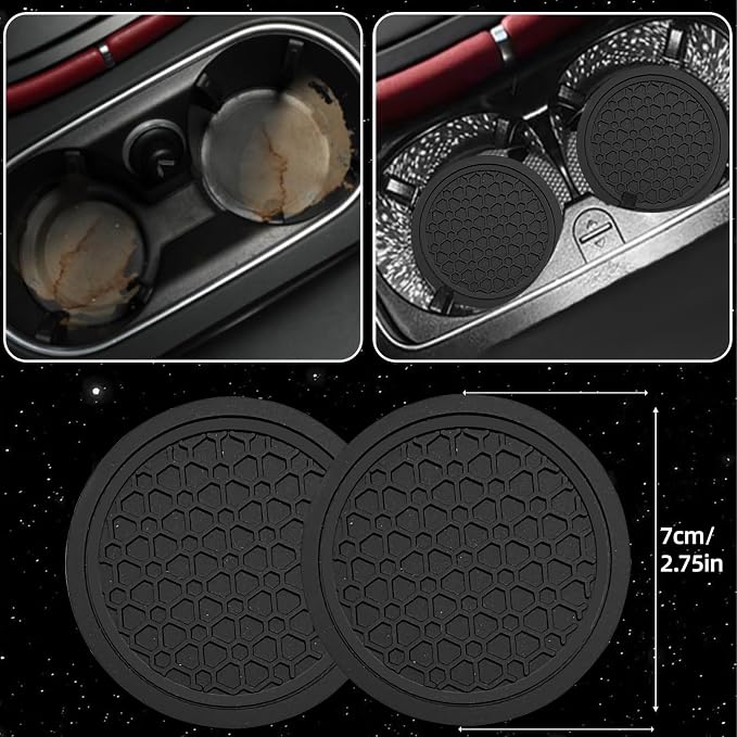 NBTEPEM 10 Pcs Car Floor Mats Full Set & Sport Leather Steering Wheel Cover 14.5-15 inch, Center Console Cover, Seat Belt Cushion, Cup Holder Coaster, Universal Automobile Interior Sets (Black)