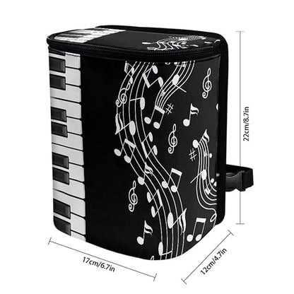 Talayituse Music Note Piano Key Print Car Trash Can with Lid, Leak Proof Auto Trash Bag Hanging Vehicle Garbage Can Multipurpose Storage Container for Back Seat Road Trip