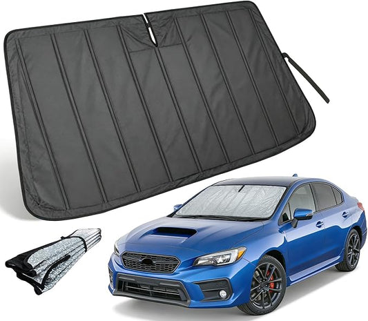 Thickened Sun Shade for Subaru WRX 2015-2021, Crosstrek 2013-2017 | Accordion Front Window Sunshade Aluminum Reflective UV Protection Shield, Foldable Sun Visor with Storage Bag Car Accessories