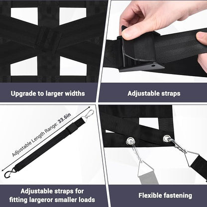 Tailgate Net with Adjustable Buckle Straps, 54"x17.7" Tailgate Cargo Net for Truck Bed, Perfect for Jeep, Pickup, Truck, Chevrolet, Ford (Black)