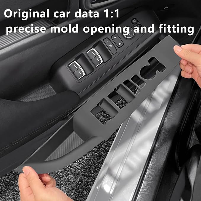 Temmis 4PCS Car Door Window Switch Panel Cover for Honda Civic 2022-2025, Auto Interior Decor Accessories Armrest Trim Silicone Style Kit-Red