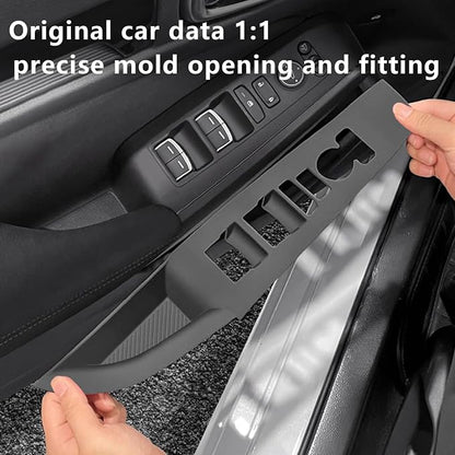 Temmis 4PCS Car Door Window Switch Panel Cover for Honda Civic 2022-2025, Auto Interior Decor Accessories Armrest Trim Silicone Style Kit-Black