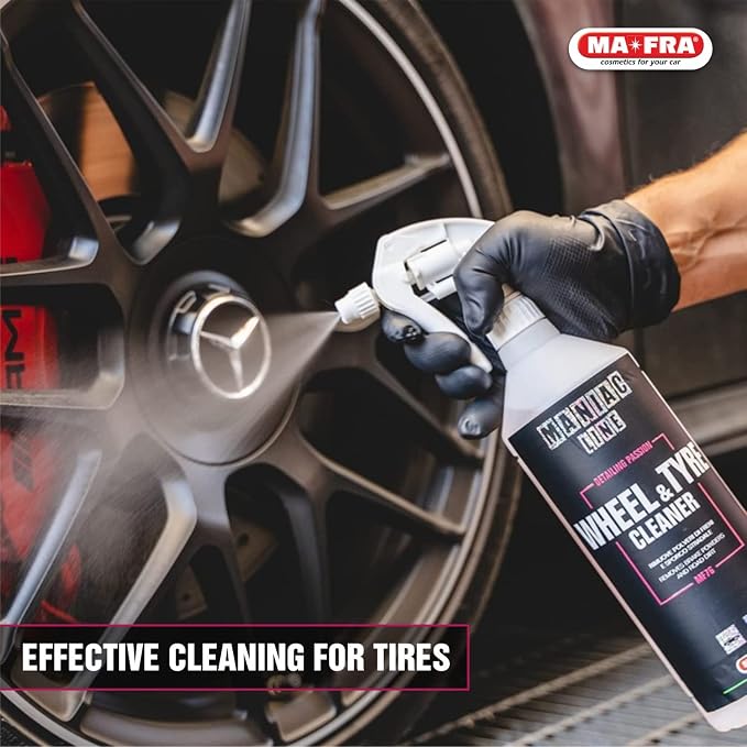 MANIAC LINE MAFRA Wheel and Tyre Cleaner | 2 in 1 for Rims and Tyres | Fast Brake Dust and Road Film Removal | Foam or Spray Application | Safe on Alloy Painted and Clear Coated Wheels | 1 Liter
