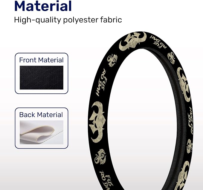 GENANY Retro Game Steering Wheel Cover, Non Slip Polyester Car Wheel Protector for Car SUV Truck, Universal 15 Inch