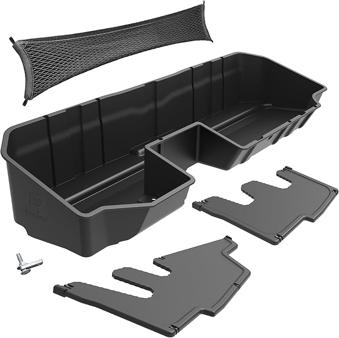 Tyger Auto Rear Under Seat Storage Box Compatible with 2019-2026 Chevy Silverado GMC Sierra 1500; 2020-2026 2500 3500HD Double & Crew Cab, Custom-Fit Cargo Organizer Console | TG-CB5C8838