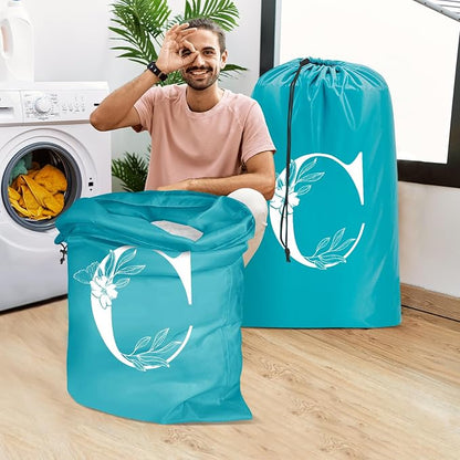 Sylfairy 2 Pack Extra Large Travel Laundry Bag, Dirty Clothes Organizer with Drawstring,Heavy Duty Travel Laundry Bags