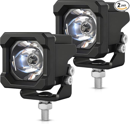 LED Pods, OFFROADTOWN 2inch 50W LED Cubes Spot Driving Lights Pods Ditch Light Off Road Reverse Light for Truck Pickup UTV ATV SUV 4x4 Car Motorcycle - Spot