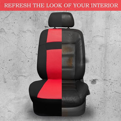 CAR PASS Rainbow Universal Fit 3D Air Mesh Car Seat Cover with 5mm Composite Sponge Inside,Airbag Compatible (Black Red)