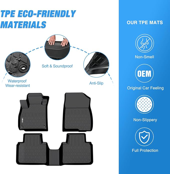 Nilight TPE Floor Mats for Honda Accord 2018 2019 2020 2021 2022,All Weather Custom Fit Heavy Duty Floor Liners