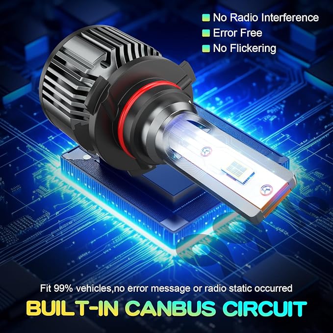 Compatible for Toyota Corolla/ Nissan Titan High Low Beams Bulbs 2004 2005 2006 2007 2008 2009 2010 2011 2012 2013 2014 2015, 6500K White Powersports Lights, Plug and Play, for Off-Road Use, Pack of 4