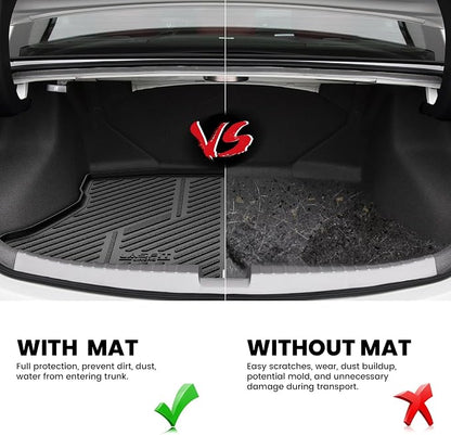 LASFIT Cargo Mat for Acura ILX 2013-2022 Sedan, Trunk Mat Cargo Liner with Raised Edges All Weather TPE Trunk Liner for Rear Cargo Area Protection, Black