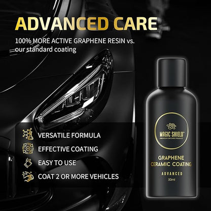 Magic Shield Graphene Coating for Cars │ Self-Healing, 5+ Years Durability │ Advanced SiO2 Ceramic Protection - High Gloss, Anti-Scratch - Perfect for Cars, Motorcycles, Marine, and RVs