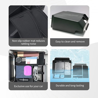 CDEFG Center Console Organizer Tray for 2022 2023 2024 Acura MDX Armrest Tray Storage Box Secondary Insert Coin Container 2022-2024 Acura MDX Interior Accessories (Black Trim)
