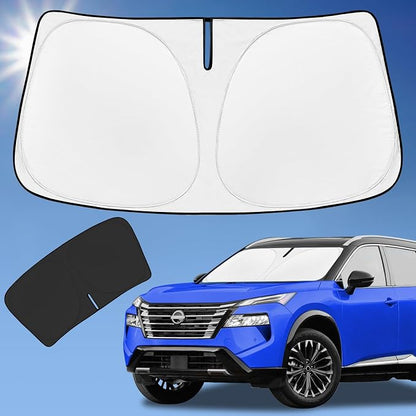Sun Shade Sunshade for Nissan Rogue 2021-2025 2026 Windshield Cover,4-Layer Front Window Shade Custom Fit Rogue (Not for Rogue Sport) Sun Visor 240T Foldable Shade Shield Blocks UV Rays