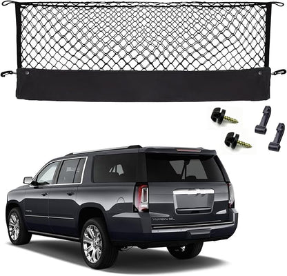 Envelope Style Cargo Net Compatible with Chevrolet Chevy Suburban, Cadillac Escalade GMC Yukon XL Denali SLE SLT AT4 2026 2025 2024 2023 2022 2021 2020-2015 Trunk Car Rear Tailgate Touring Netting
