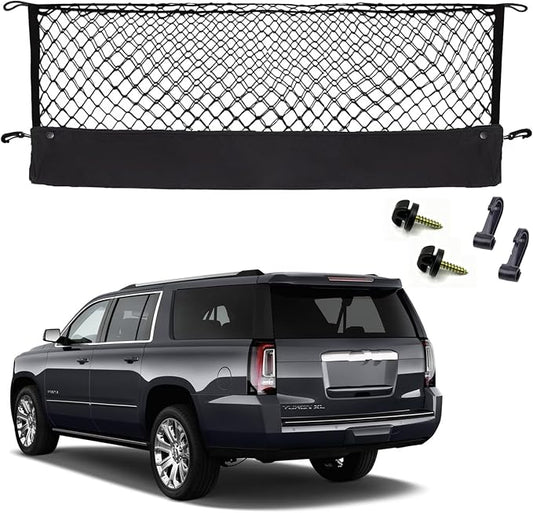 Envelope Style Cargo Net Compatible with Chevrolet Chevy Suburban, Cadillac Escalade GMC Yukon XL Denali SLE SLT AT4 2026 2025 2024 2023 2022 2021 2020-2015 Trunk Car Rear Tailgate Touring Netting