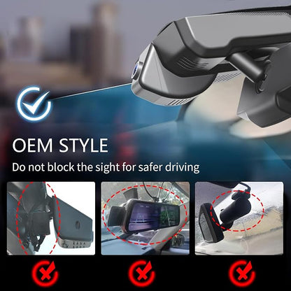 Mangoal 4K Dash Cam fit for GMC Sierra 1500 2014 2015 2016 2017 2018 2500 HD/3500 HD 2015-2019(Model D), with A Cover, if Not, You Can Buy Model E (with Auto-Dimming Rearview Mirror Plug)