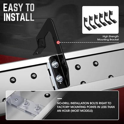 DNA Motoring 6.5" Flat Running Boards Side Step Nerf Rails Bars Compatible with 2004-2014 Ford F150, Fits Standard Cab Models, STEPB-U-F15004-T1-S