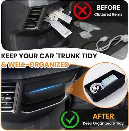 Autorder Rear Center Console Organizer for 2022-2025 2026 Toyota Tundra SR/SR5 Accessories - Rear Armrest Box Air Vent Storage Box - Silicone Black