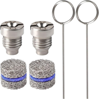 1.1 Orifice Foam Cannon Snow Maker Nozzle Foam Cannon Orifice Orifice for Foam Cannon and Foam Maker Thread Nozzle Tips Mesh Filter for Snow Foam Lance with Cleaning Tools 3000PSI 2 Packs
