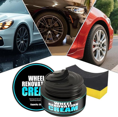 Wheel Care Cream, Car Tire Dressing, UV Protection Formula with Deep Gloss Finish, Auto Detailing Accessory with Smooth Application, Tire Shine, Car Maintenance Product for Restoration Cleaning