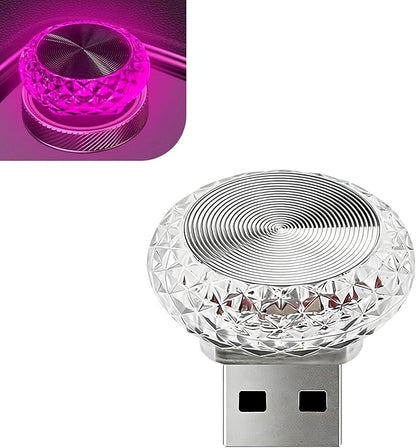 1 PCS Mini USB LED Car Interior Light, Plug & Play Compact Atmosphere Lamp, Personalized Automotive Interior Ambient Light Decor, Universal for Most Cars (Purple)