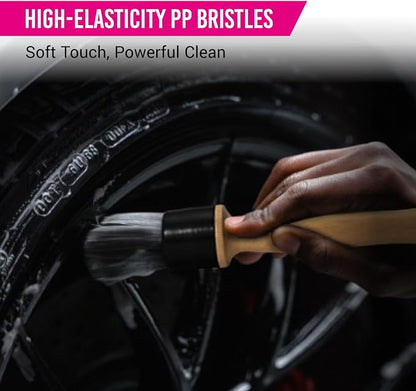 H.O.W 3pcs Car Wheel Rim Tire Brushes for Cleaning Tires, Detailing & Tire Scrub Brush Kit
