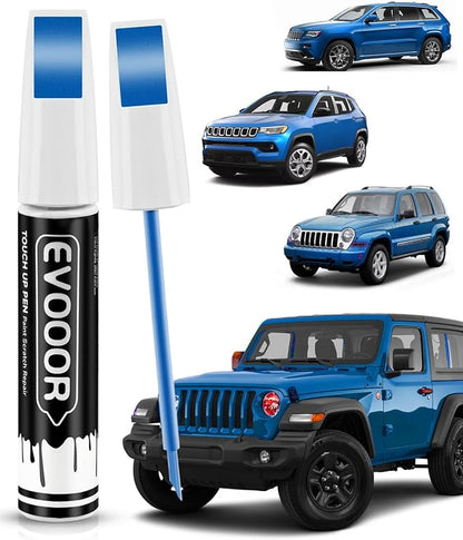 PBJ/MBJ Hydro Blue/Laser Blue Pearl Touch Up Paint Compatible with JeepExact Match 2 in 1 Touch up Paint for Chips and Nicks Repair