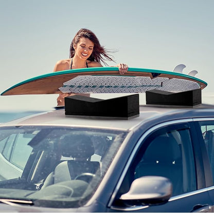 Universal Rack-Free Kayak Carrier Kit for Car Roof, 15.75" Foam Blocks with Tie Down Straps, Car Top Canoe Carrier for Kayak Canoe Surfboard Transport
