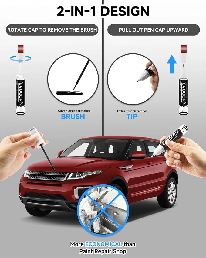 (Firenze Red (2144/868/1AF/CAH) Touch Up Paint Compatible with Land Rover Exact Match 2 in 1 Touch up Paint for Chips and Nicks Repair with 2pcs Disposable Micro Applicators