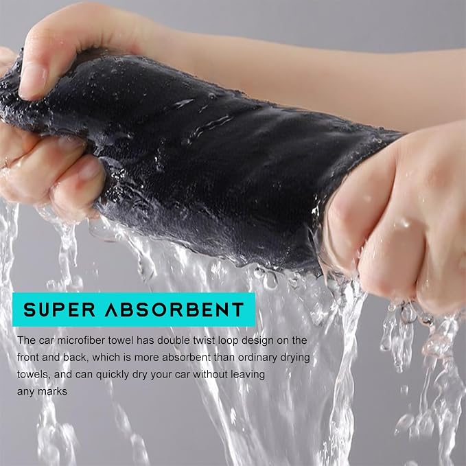Microfiber Towels for Cars, 19.7"x23.6" 1200 GSM Ultra Thick Soft Car Detailing Drying Towel, Super Absorbent Double Twisted Loop Cloth Cleaning Towel for Car Truck SUV