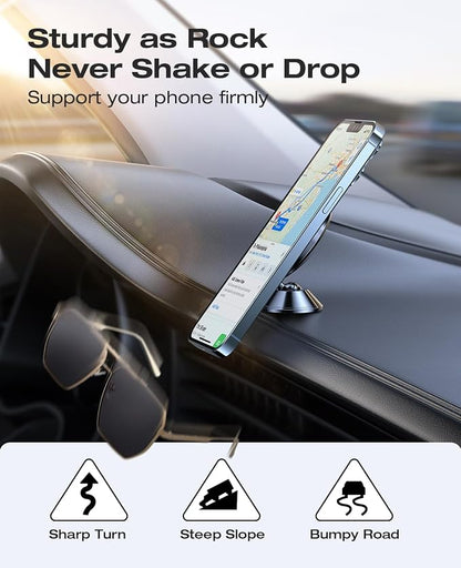 VICSEED Latest Upgrade for MagSafe Car Mount, [High & Low Temp Resistance] Magnetic Phone Holder for Your Car Dashboard, 360 Adjustable Car Phone Holder Mount for iPhone 17 Pro Max 16 15 14 13 12