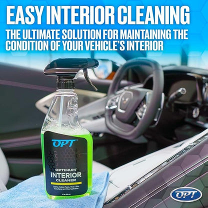Optimum Interior Cleaner - Car Interior Cleaning and Detailing Spray - Safe on Leather, Upholstery, Interior Trim, Dash, and Plastic (17 oz)