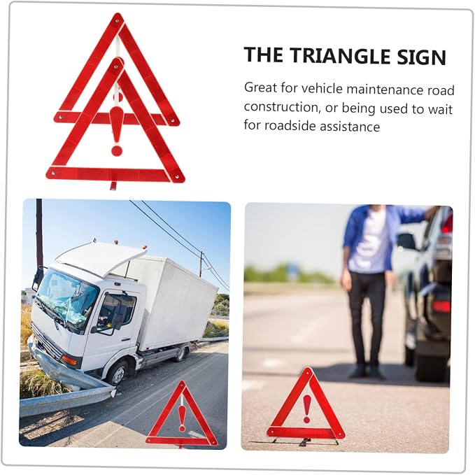 2pcs Car Safety Triangle Road Safety Kit Auto Warning Sign Material and Easy Installation