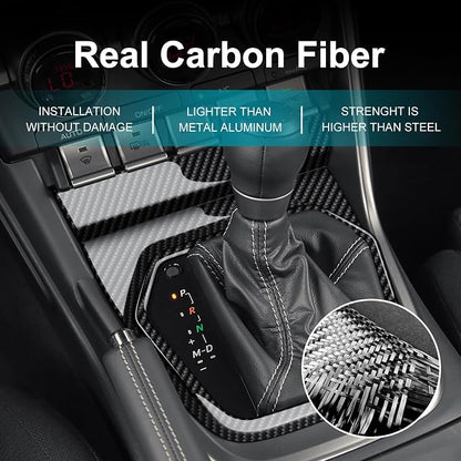 AIRSPEED Hard Carbon Fiber for Toyota GR86 Subaru BRZ 2021 2022 2023 2024 2025 Car Gear Shift Panel Cover Center Console Gearbox Panel Interior Trim Accessories, Black, Automatic Transmission
