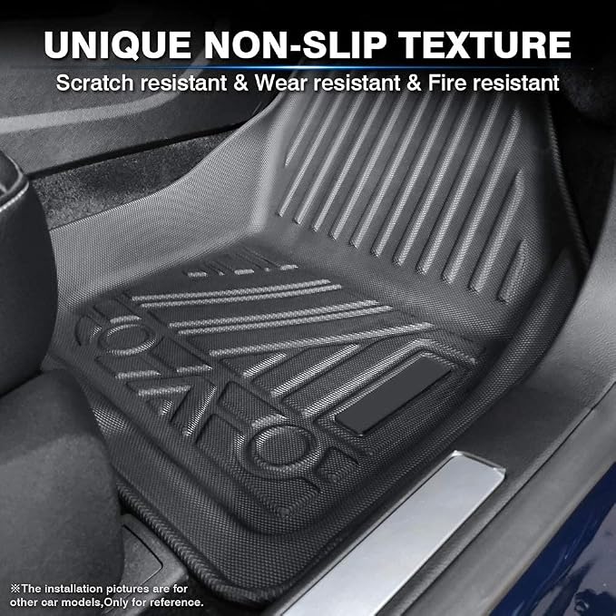KUST Floor Mats for Ford Explorer 2020-2025 2026, All Weather Floor Liners Rubber Car Mat Front Rear 2 Row for Explorer Accessories High Edge