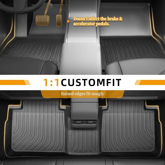 Floor Mats for Toyota Camry 2007-2011(ONLY Gas), NOT for Hybrid, Custom Fit Camry CE XLE SE LE Floor Mats, Front Rear Mats & Cargo Liner, TPE Anti-Slip Waterproof Duty Car Accessor